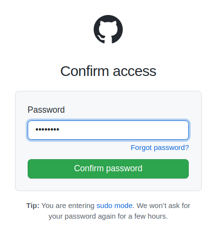 Github - password
