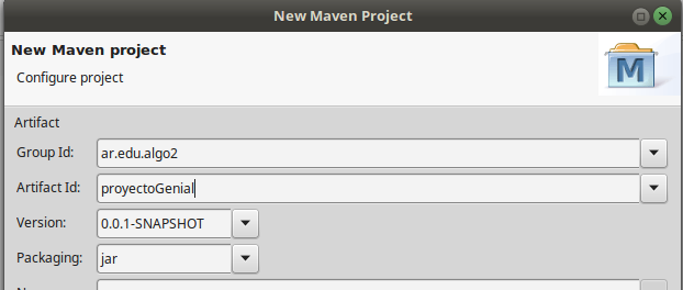 Creación de un proyecto Maven en Eclipse